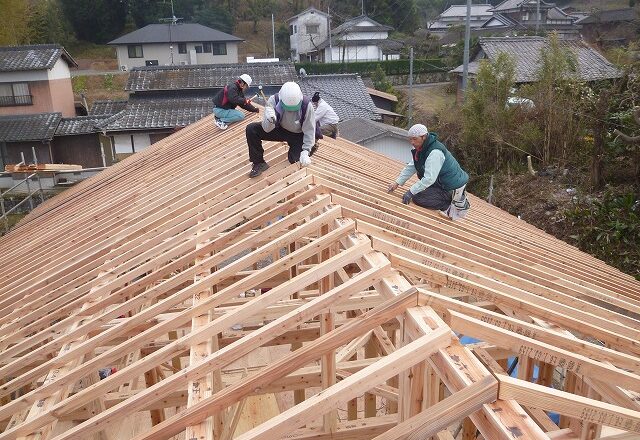 屋根垂木施工